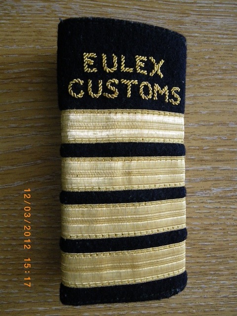 EULEX Customs Kosovo Line Manger shoulder strap
