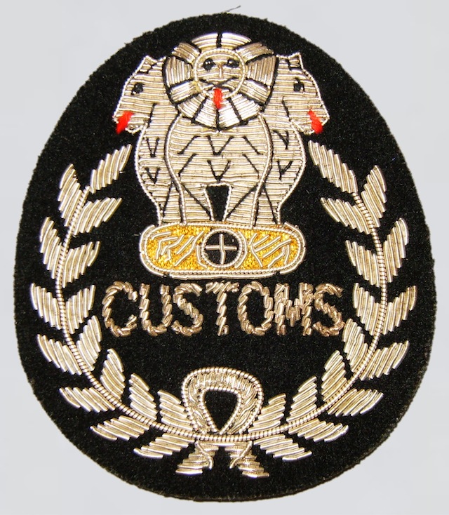 IN_001_India_Customs_Hat_Patch_hand_embroidered