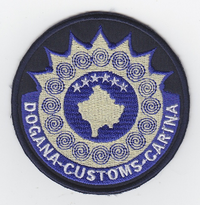 KV 003 Kosovo Customs black Patch from Uniform embroidered Type